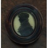 Good 19thc portrait silhouette on wax