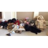 A menagerie of teddy bears and other soft toys