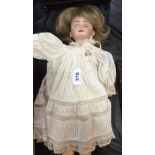 Armand Marseille bisque headed doll with sleeping eyes and open mouth, 1894 A.M. 2.5 DEP. Slight