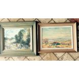 Two oil on board paintings one signed Aldridge.
