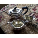 Three piece Mappin and Webb Sheffield silver tea service 1909 approx. 32 ozs