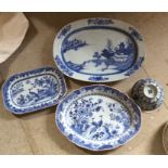 Four pieces Chinese blue and white porcelain 2 a/f