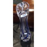 Blue and white Scandinavian glass vase c1960 signed to the base