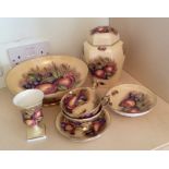 Six various Aynsley fruit decorated items