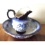 Victorian earthenware jug and bowl