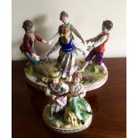 Two small Meissen group figures 'Musicians and Dancers"