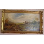 Pair of good quality oil on canvas landscapes in swept frames, signed indistinctly l.l