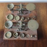 Two sets of brass postal scales J & E Ratcliffe