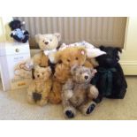 Eight modern Steiff teddies