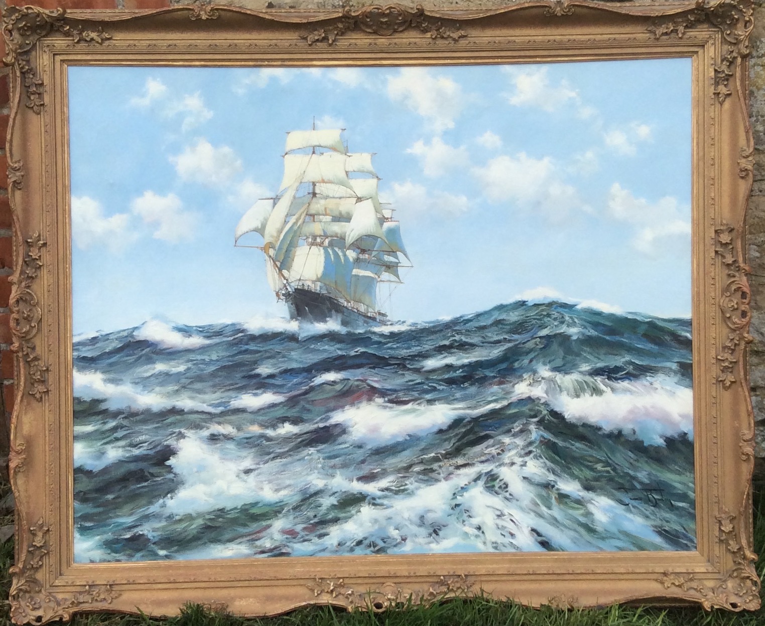 James Joseph Brereton b1954 oil on canvas seascape The clipper Tweed 100 x 125 cms