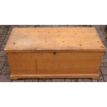 Pine blanket box with fitted interior