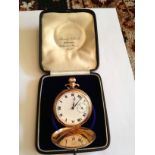 A 9ct gold hunter pocket watch in original box