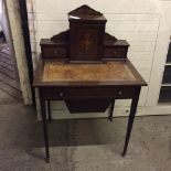 Edwardian inlaid mahogany ladies writing/ work table