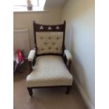 Well upholstered Edwardian easy chair