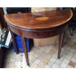 An 18th c mahogany demi lune card table a/f