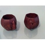 Two vintage Mouseman serviette rings