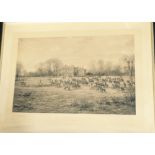 Three  of four Holderness Hunt prints by Giles 1 framed and glazed the other two unglazed and