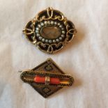 Two 19th c brooches inc. one mourning