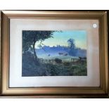 GEORGE GRAHAM 1881 - 1949 watercolour landscape s. ll 26 x 36 cms