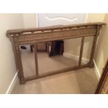 Good quality gilt wood  threefold dressing screen in the French manner with silk panels