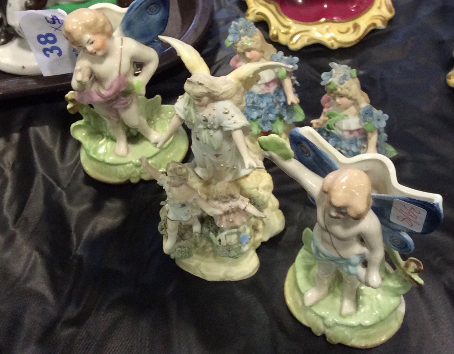 Five 19th c bisque figures