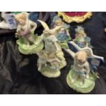 Five 19th c bisque figures