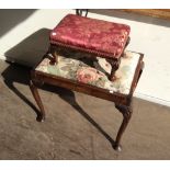 A small cabriole leg footstool and another