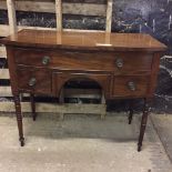 Good quality regency bow front side table with three drawers