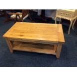 Large pine coffee table