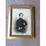 Small w/c portrait of a young man signed Arthur O'Driscoll 1845