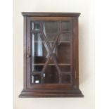 Small mahogany glazed  wall cupboard