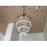 Pair cut glass chandeliers