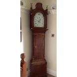 Oak longcase clock with 8 day movement by Charles Holborn of South Cave adapted