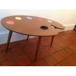 Superb Hornsea Pottery "Palette Table" designed by John Clappison collaborating with cabinet maker