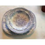 Asiatic Pheasant dish and two platters
