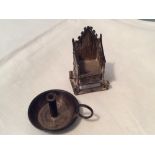 Silver miniature throne and miniature chamber stick