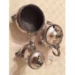 Three piece silver cruet by Garrard & Co Ltd. London 1965