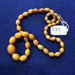 Vintage butterscotch amber beads 37.7 gms