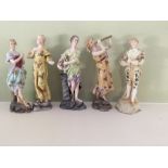 Five late 19th c porcelain figures 2 a/f