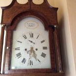 Oak 8 day longcase clock with broken arch pediment R Maggs