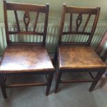 Pair country fruitwood chairs c1830