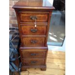 Reproduction walnut and inlaid cabinet 2 drawers and 1 cupboard