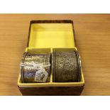 Boxed pair of silver napkin rings Birmingham 1899