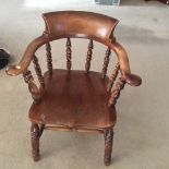 A 19th c smokers bow (part mahogany)