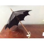 Good quality Edwardian dolls umbrella with ivory handle 13 cms long