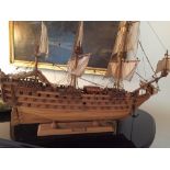 Excellent wooden model of the ship "San Felipe" of the Spanish Armada a/f