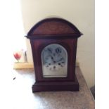 Edwardian inlaid mahogany bracket clock