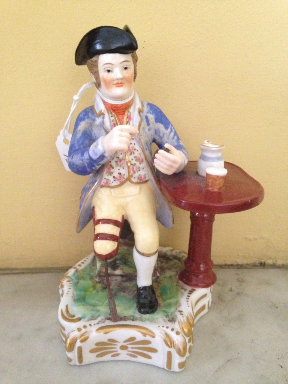 Stevenson and Hancock Derby figure "Long John Silver" c1863-66 (some colour loss to coat)