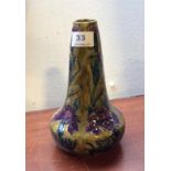 Morris Ware vase with tube lined decoration of stylised carnations on sinuous stems in purple,
