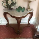 Victorian marble top mahogany console table